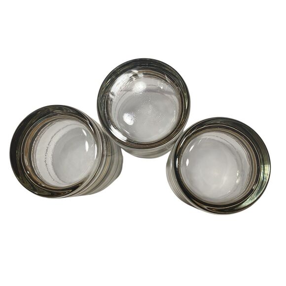 Set Culver Gold Black Stripe Glassware Glasses Vtg Mid Century MCM Highball USA - Picture 10 of 12